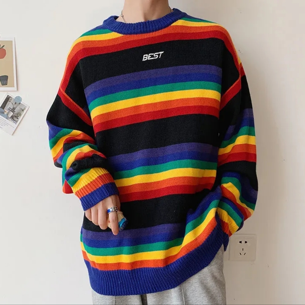 VTG rainbow stripe sweater